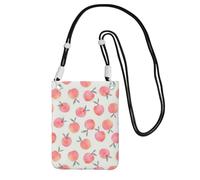 WYCZHY Pink Peach Pattern Printing Travel Cell Phone Pouch Crossbody Bag With Shoulder Strap For Phone,Walking Passport,Wallet