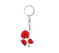 WYCZHY Poppy Flowers Vivid Petals Printing Key Holder For Compact Key Organizer For Key Chain, Key Ring For Car Fobs Key Chains