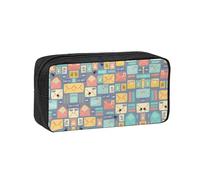 WYCZHY Postal Stationery Printed Big Capacity Pencil Pouch, Lightweight Fabric Pen Bag, Organizer for Adult College