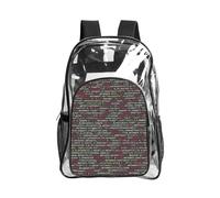 WYCZHY Programmer Programming Code 1 Printed Heavy Duty Clear Bookbag, Reinforced See Through Bag for Beach Outdoor Sports Travel