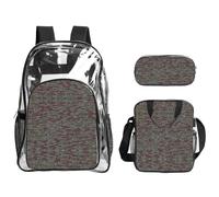 WYCZHY Programmer Programming Code 1 Printed Transparent Bookbag Set, 3Pcs Reinforced Strap School Bag, with Lunch Bag and Pouch