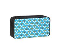 WYCZHY Rainbow Clouds Raindrop Printed Big Capacity Pencil Pouch, Lightweight Fabric Pen Bag, Organizer for Adult College