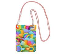 WYCZHY Rainbow Hearts Pattern Printing Travel Cell Phone Pouch Crossbody Bag With Shoulder Strap For Phone,Walking Passport,Wallet