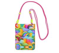 WYCZHY Rainbow Hearts Pattern Printing Travel Cell Phone Pouch Crossbody Bag With Shoulder Strap For Phone,Walking Passport,Wallet