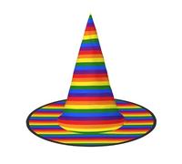 WYCZHY Rainbow Pattern Printing 13 Inches Tall Foldable Halloween Hat, Oxford Cloth Halloween Cap For Carnivals