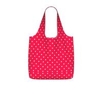 WYCZHY Red And White Polka Dots Printed Reusable Tote Bag Foldable, Large Capacity Shopping Bag for Daily Use and Commuting