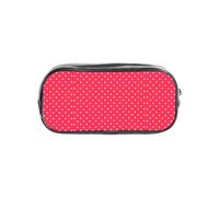 WYCZHY Red and White Polka Dots Printed Transparent Pencil Pouch, Heavy Duty PVC Zipper Bag, Sturdy Organizer for Markers