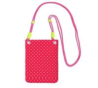 WYCZHY Red And White Polka Dots Printing Travel Cell Phone Pouch Crossbody Bag With Shoulder Strap For Phone,Walking Passport,Wallet