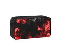 WYCZHY Red Black White Abstract Printed Big Capacity Pencil Pouch, Lightweight Fabric Pen Bag, Organizer for Adult College