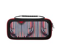 WYCZHY Red Blue White Gray Stripes Switch Case,Switch Carrying Case for Switch and Switch OLED ,for Switch Console Pro Controller