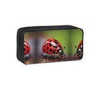 WYCZHY Red Ladybug Pattern Printed Big Capacity Pencil Pouch, Lightweight Fabric Pen Bag, Organizer for Adult College