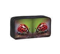 WYCZHY Red Ladybug Pattern Printed Big Capacity Pencil Pouch, Lightweight Fabric Pen Bag, Organizer for Adult College