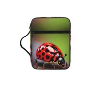 WYCZHY Red Ladybug Pattern Waterproof Bible Carrying Case with Smooth Zippers Large Capacity Storage Bag for Bible Study Supplies