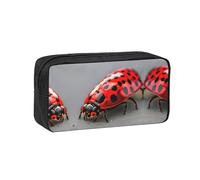 WYCZHY Red Ladybug Printed Big Capacity Pencil Pouch, Lightweight Fabric Pen Bag, Organizer for Adult College