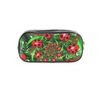 WYCZHY Red Ladybug Printed Transparent Pencil Pouch, Heavy Duty PVC Zipper Bag, Sturdy Organizer for Markers