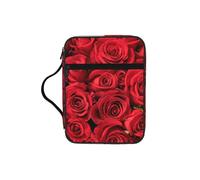 WYCZHY red Rose Waterproof Bible Carrying Case with Smooth Zippers Large Capacity Storage Bag for Bible Study Supplies