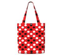WYCZHY Red White Polka Dot Print Large Reusable Heavy Duty Tote Bag Pack Available Premium Canvas Reusable Gift Bags Work Shopping