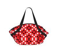 WYCZHY red white polka dot Printed Foldable Round Picnic Blanket Converts to Carry Bag, 37in Mat for Camping Date Night