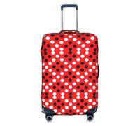 WYCZHY Red White Polka Dot Printing Large Suitcase Cover, Elastic Suitcase Cover with Zipper, Protects Luggage During Travel