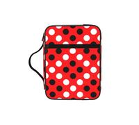WYCZHY red White Polka dot Waterproof Bible Carrying Case with Smooth Zippers Large Capacity Storage Bag for Bible Study Supplies