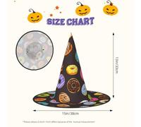 WYCZHY Ring Bread With Jam Printing 13 Inches Tall Foldable Halloween Hat, Oxford Cloth Halloween Cap For Carnivals