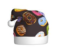 WYCZHY Ring Bread With Jam Printing Santa Hat Christmas Xmas Party Red Cap For Adult Women Men Accessory With Winter Caps