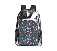 WYCZHY rocket clipart space ship Printed Heavy Duty Clear Bookbag, Reinforced See Through Bag for Beach Outdoor Sports Travel
