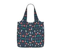 WYCZHY rocket clipart space ship Printed Reusable Tote Bag Foldable, Large Capacity Shopping Bag for Daily Use and Commuting