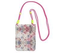 WYCZHY Rose Flower Floral Printing Travel Cell Phone Pouch Crossbody Bag With Shoulder Strap For Phone,Walking Passport,Wallet