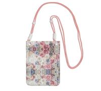 WYCZHY Rose Flower Floral Printing Travel Cell Phone Pouch Crossbody Bag With Shoulder Strap For Phone,Walking Passport,Wallet