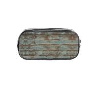 WYCZHY Rustic Old Barn Wood Printed Transparent Pencil Pouch, Heavy Duty PVC Zipper Bag, Sturdy Organizer for Markers