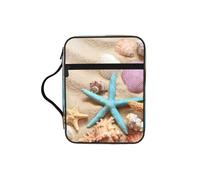 WYCZHY Seashells Starfish Waterproof Bible Carrying Case with Smooth Zippers Large Capacity Storage Bag for Bible Study Supplies