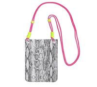 WYCZHY Snake Skin Black And White Printing Travel Cell Phone Pouch Crossbody Bag With Shoulder Strap For Phone,Walking Passport,Wallet
