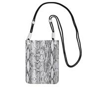 WYCZHY Snake Skin Black And White Printing Travel Cell Phone Pouch Crossbody Bag With Shoulder Strap For Phone,Walking Passport,Wallet