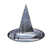 WYCZHY Snow Falling In The Park Printing 13 Inches Tall Foldable Halloween Hat, Oxford Cloth Halloween Cap For Carnivals