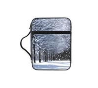 WYCZHY Snow Falling in The Park Waterproof Bible Carrying Case with Smooth Zippers Large Capacity Storage Bag for Bible Study Supplies
