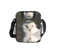 WYCZHY Snowy Owl Eyes Printed See Through Lunch Bag, Clear PVC Tote with Mesh Pockets and Adjustable Strap for Work