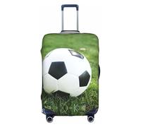WYCZHY Soccer Ball On Grassy Printing Large Suitcase Cover, Elastic Suitcase Cover with Zipper, Protects Luggage During Travel