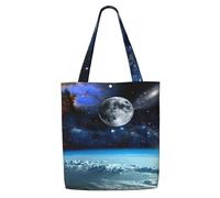WYCZHY Space Planet Print Large Reusable Heavy Duty Tote Bag Pack Available Premium Canvas Reusable Gift Bags Work Shopping