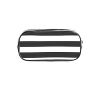 WYCZHY Stripes Black White Printed Transparent Pencil Pouch, Heavy Duty PVC Zipper Bag, Sturdy Organizer for Markers