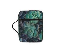 WYCZHY Succulent Plants Waterproof Bible Carrying Case with Smooth Zippers Large Capacity Storage Bag for Bible Study Supplies