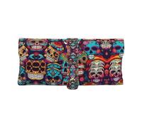 WYCZHY Sugar Skulls Glasses Case,Sunglasses Sleeve Pouch Leather Case Soft Slip In Eyeglasses Holder