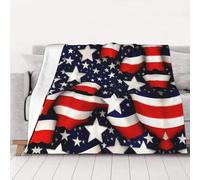 WYCZHY Super Soft Throw American Flag Stars Stripes Blanket for Sofa Couch Bed Washable Cozy Blankets for All Season 60"*80"