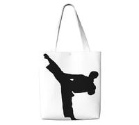 WYCZHY Taekwondo Martial Arts Print Large Reusable Heavy Duty Tote Bag Pack Available Premium Canvas Reusable Gift Bags Work Shopping