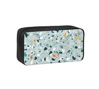 WYCZHY Terrazzo Marble Pastel Printed Big Capacity Pencil Pouch, Lightweight Fabric Pen Bag, Organizer for Adult College