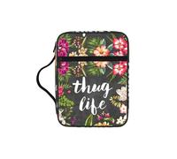 WYCZHY Thug Life Flowers Waterproof Bible Carrying Case with Smooth Zippers Large Capacity Storage Bag for Bible Study Supplies