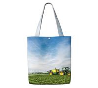 WYCZHY Tractor Farm Print Large Reusable Heavy Duty Tote Bag Pack Available Premium Canvas Reusable Gift Bags Work Shopping