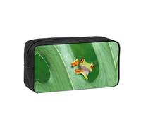 WYCZHY Tree Frog Printed Big Capacity Pencil Pouch, Lightweight Fabric Pen Bag, Organizer for Adult College