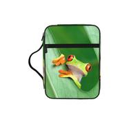 WYCZHY Tree Frog Waterproof Bible Carrying Case with Smooth Zippers Large Capacity Storage Bag for Bible Study Supplies