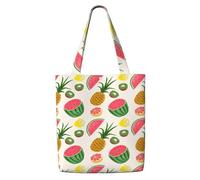 WYCZHY Tropical Fruits Print Large Reusable Heavy Duty Tote Bag Pack Available Premium Canvas Reusable Gift Bags Work Shopping